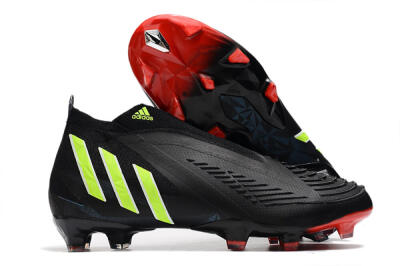 Adidas Predator Edge Geometric+ FG High-Tops Soccer Cleats - Black/Yellow/Red