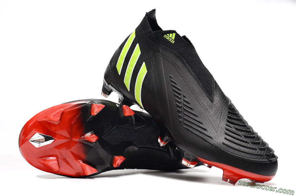 Adidas Predator Edge Geometric+ FG High-Tops Soccer Cleats - Black/Yellow/Red 3