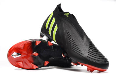 Adidas Predator Edge Geometric+ FG High-Tops Soccer Cleats - Black/Yellow/Red