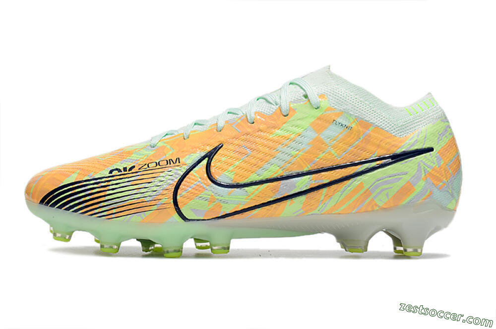 Nike Air Zoom Mercurial Vapor 15 Elite FG Low-Tops Soccer Cleats - Orange/Green/Black 2