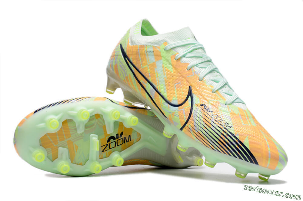 Nike Air Zoom Mercurial Vapor 15 Elite FG Low-Tops Soccer Cleats - Orange/Green/Black 3