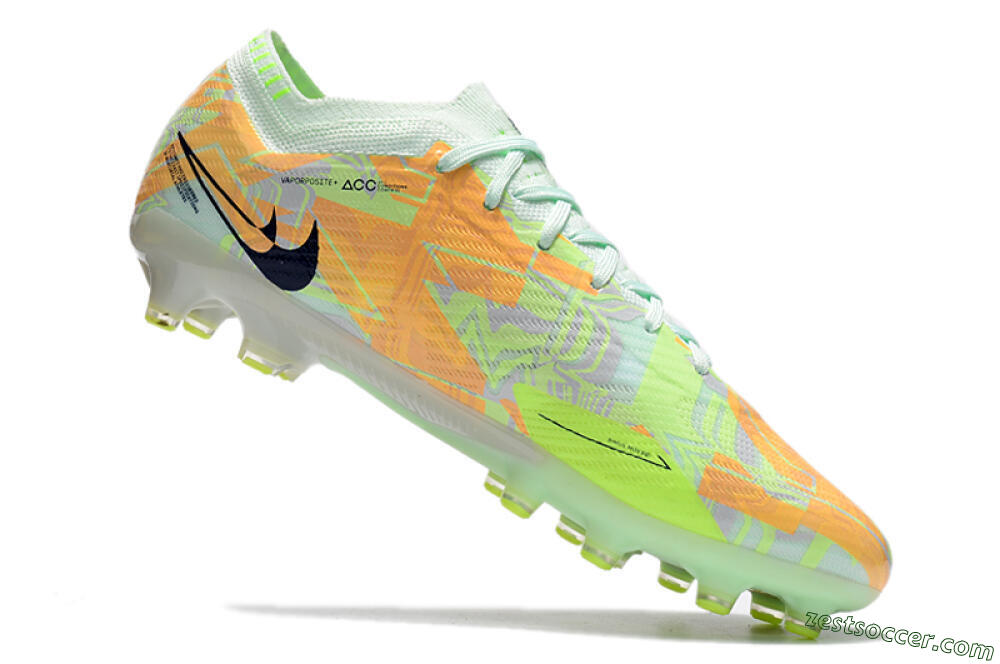 Nike Air Zoom Mercurial Vapor 15 Elite FG Low-Tops Soccer Cleats - Orange/Green/Black 4