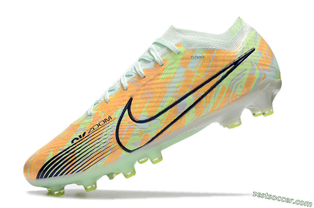 Nike Air Zoom Mercurial Vapor 15 Elite FG Low-Tops Soccer Cleats - Orange/Green/Black 5