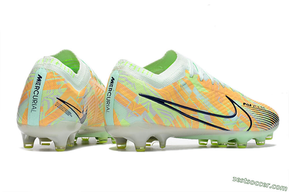 Nike Air Zoom Mercurial Vapor 15 Elite FG Low-Tops Soccer Cleats - Orange/Green/Black 6