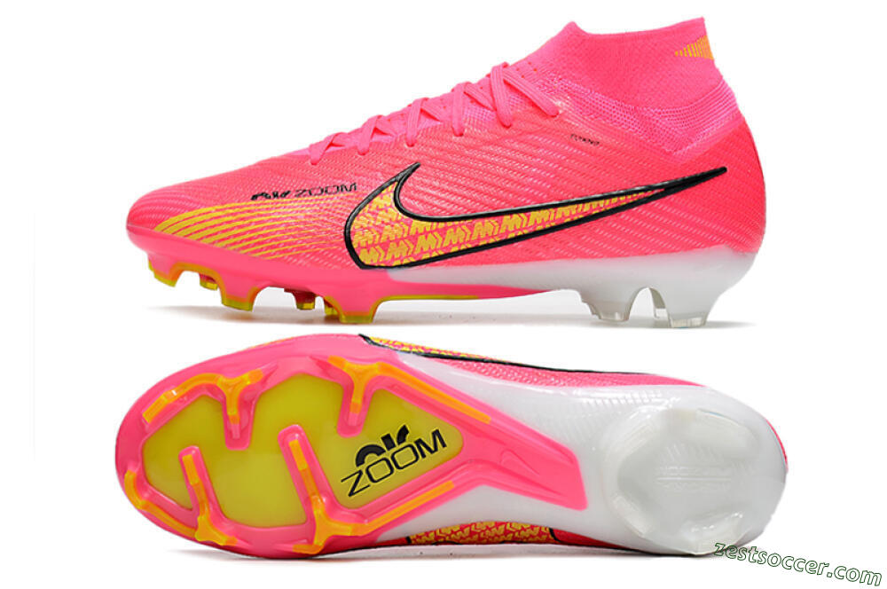 Nike Air Zoom Mercurial Superfly 9 Elite FG High-Tops Soccer Cleats - Red/Black/Yellow 1