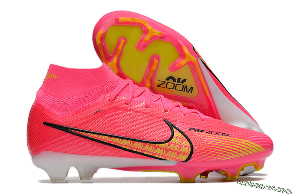 Nike Air Zoom Mercurial Superfly 9 Elite FG High-Tops Soccer Cleats - Red/Black/Yellow 0