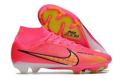Nike Air Zoom Mercurial Superfly 9 Elite FG High-Tops Soccer Cleats - Red/Black/Yellow