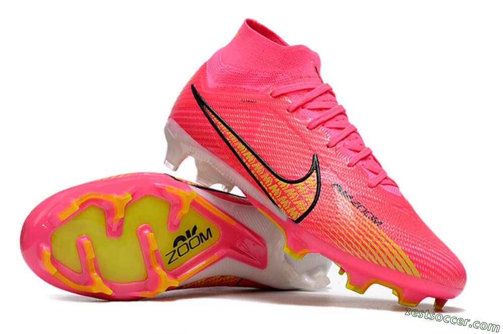 Nike Air Zoom Mercurial Superfly 9 Elite FG High-Tops Soccer Cleats - Red/Black/Yellow 3