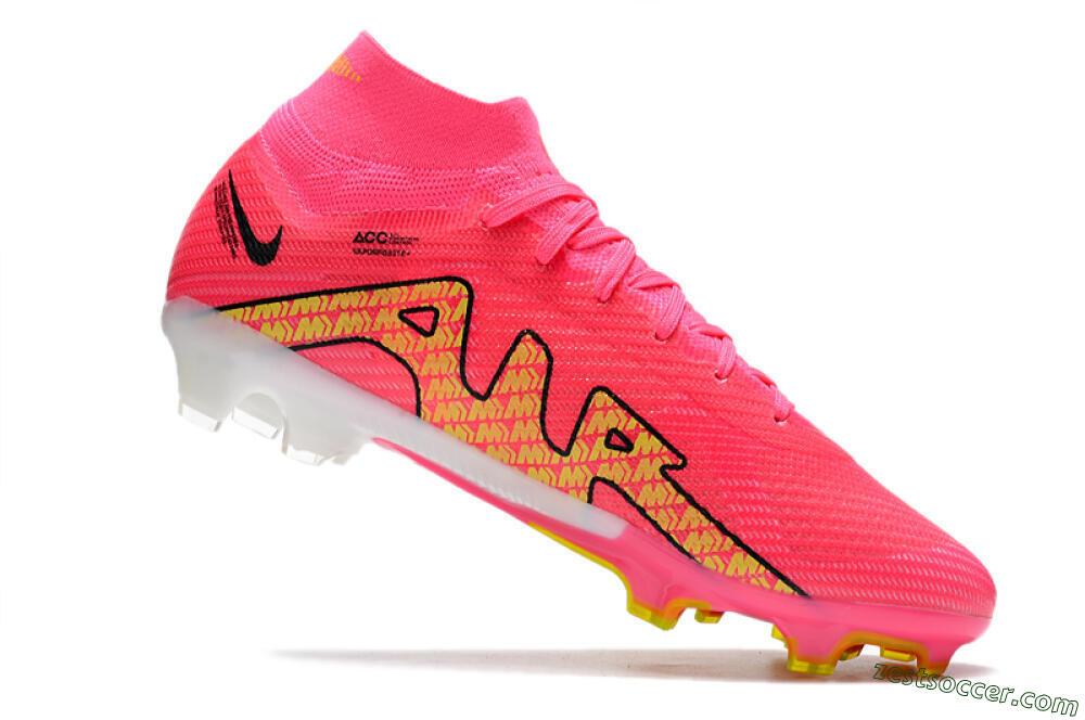 Nike Air Zoom Mercurial Superfly 9 Elite FG High-Tops Soccer Cleats - Red/Black/Yellow 4