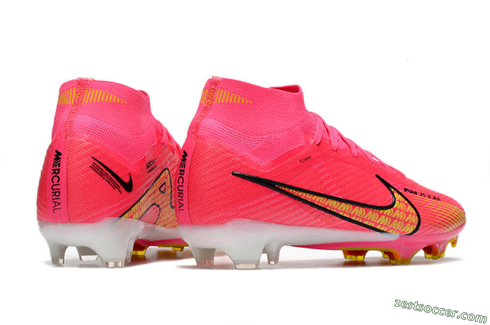 Nike Air Zoom Mercurial Superfly 9 Elite FG High-Tops Soccer Cleats - Red/Black/Yellow 6