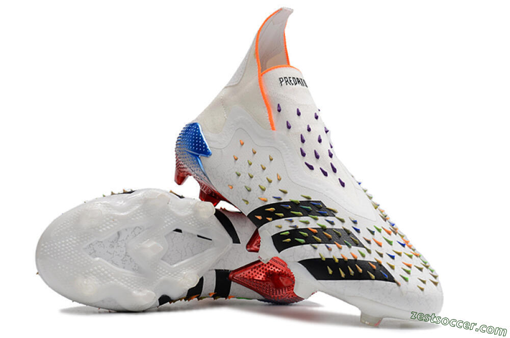 Adidas Predator Freak + FG High-Tops Soccer Cleats - White/Black 3