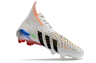 Adidas Predator Freak + FG High-Tops Soccer Cleats - White/Black