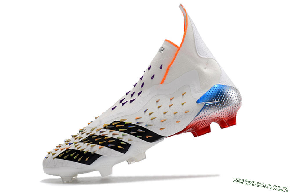 Adidas Predator Freak + FG High-Tops Soccer Cleats - White/Black 5