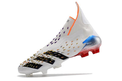 Adidas Predator Freak + FG High-Tops Soccer Cleats - White/Black