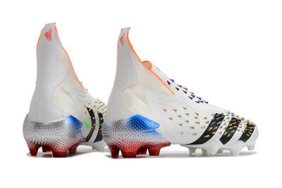 Adidas Predator Freak + FG High-Tops Soccer Cleats - White/Black