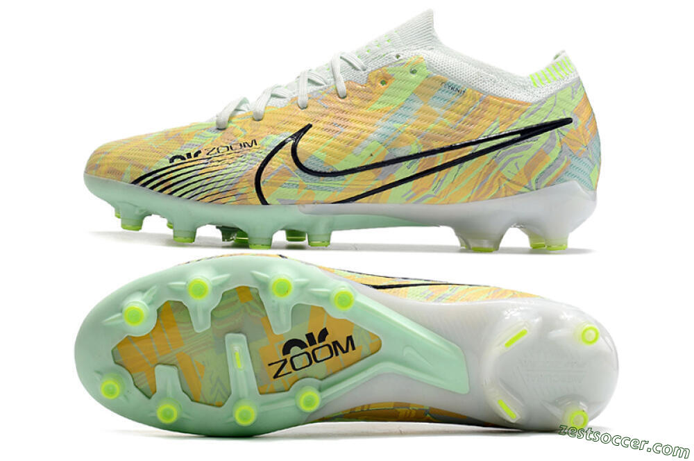 Nike Air Zoom Mercurial Vapor 15 Elite AG Low-Tops Soccer Cleats - White/Green/Orange 1