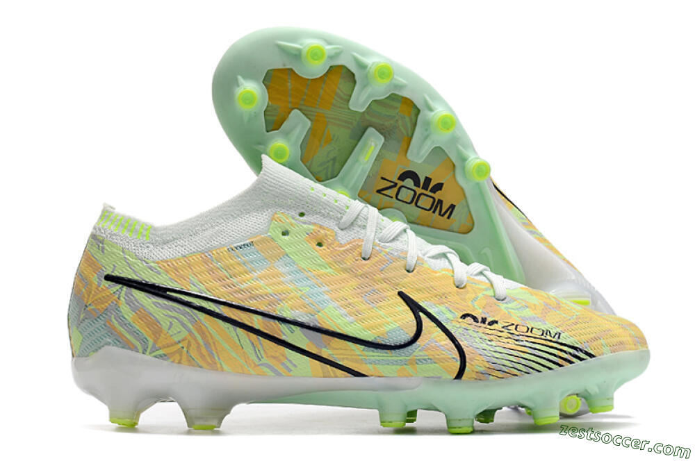 Nike Air Zoom Mercurial Vapor 15 Elite AG Low-Tops Soccer Cleats - White/Green/Orange 0