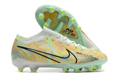 Nike Air Zoom Mercurial Vapor 15 Elite AG Low-Tops Soccer Cleats - White/Green/Orange