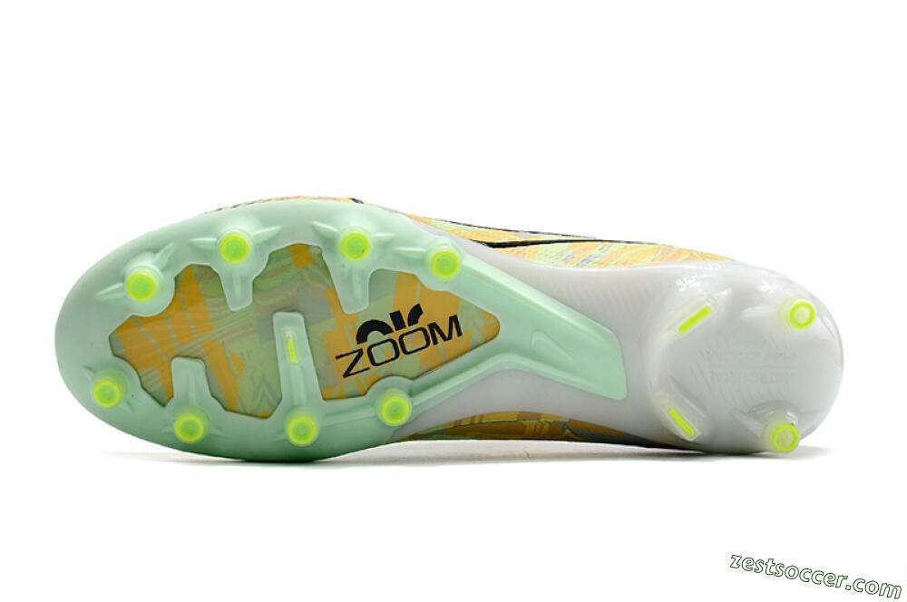 Nike Air Zoom Mercurial Vapor 15 Elite AG Low-Tops Soccer Cleats - White/Green/Orange 6