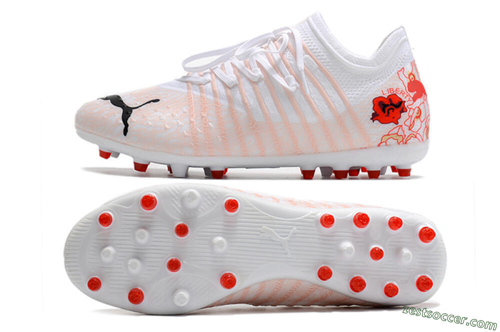 Puma Future Z 1.4 Liberty MG Low-Tops Soccer Cleats - White/Red/Black 1