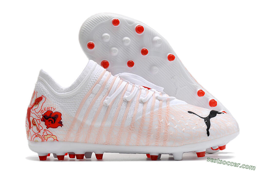 Puma Future Z 1.4 Liberty MG Low-Tops Soccer Cleats - White/Red/Black 0