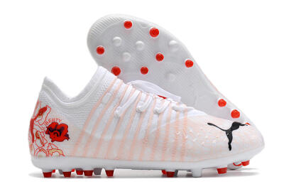 Puma Future Z 1.4 Liberty MG Low-Tops Soccer Cleats - White/Red/Black