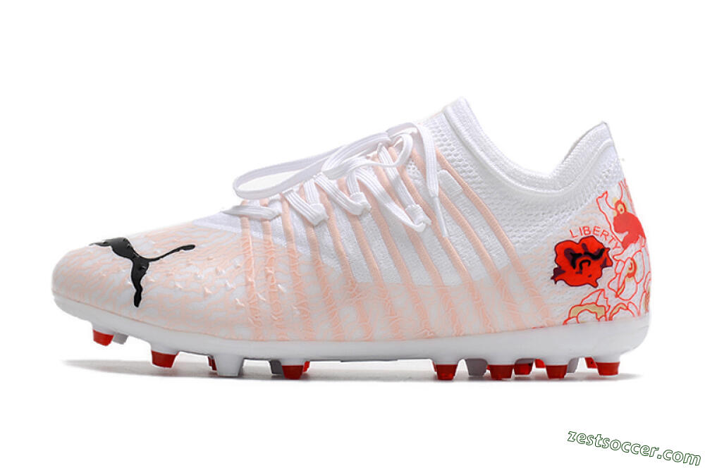 Puma Future Z 1.4 Liberty MG Low-Tops Soccer Cleats - White/Red/Black 2