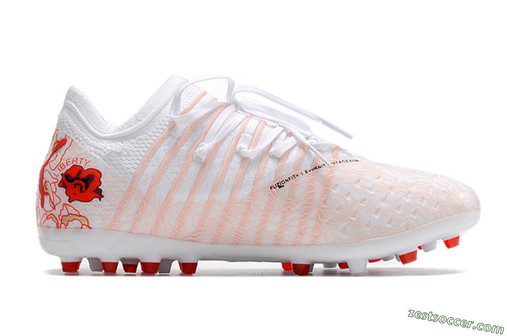 Puma Future Z 1.4 Liberty MG Low-Tops Soccer Cleats - White/Red/Black 7