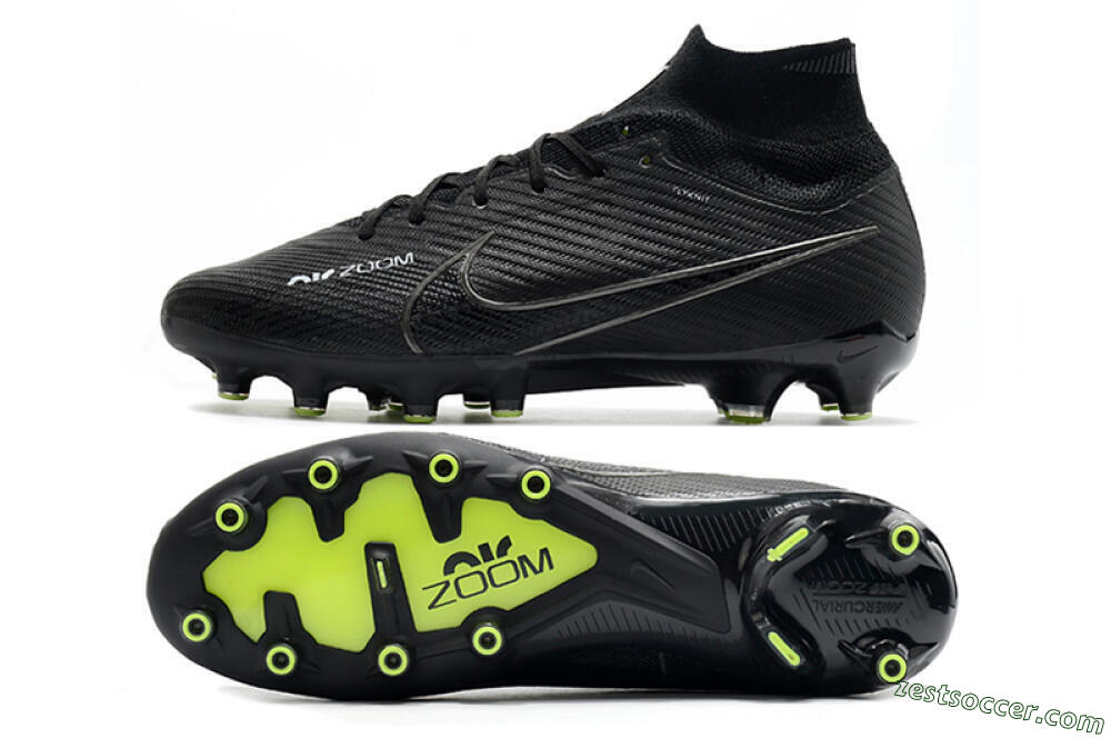 Nike Air Zoom Mercurial Superfly 9 Elite AG High-Tops Soccer Cleats - Black/Green 1