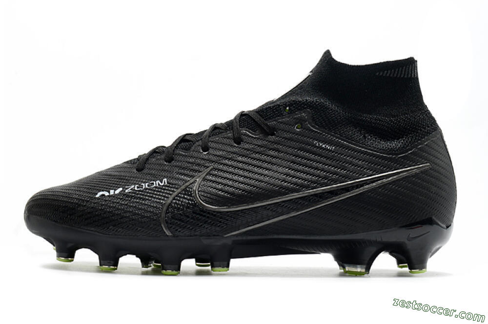 Nike Air Zoom Mercurial Superfly 9 Elite AG High-Tops Soccer Cleats - Black/Green 2