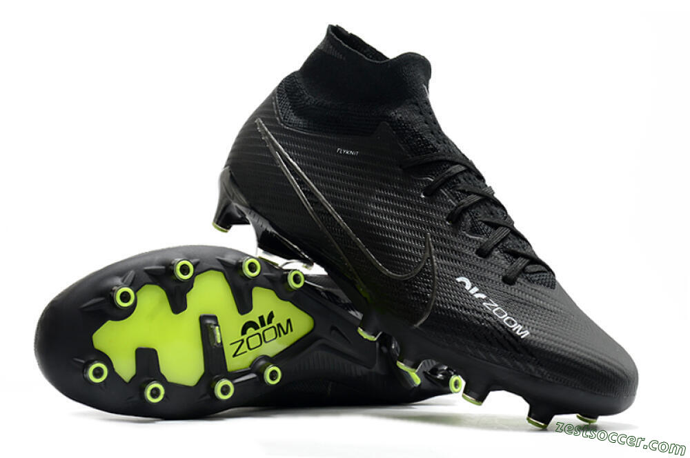 Nike Air Zoom Mercurial Superfly 9 Elite AG High-Tops Soccer Cleats - Black/Green 3