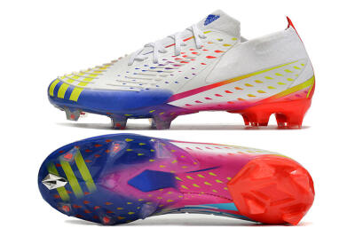 Adidas Predator FIFA World Cup Qatar 2022 Edge+ FG Low-Tops Soccer Cleats - White/Red/Blue