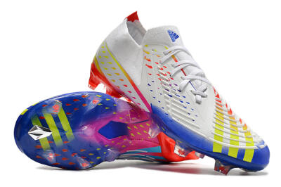 Adidas Predator FIFA World Cup Qatar 2022 Edge+ FG Low-Tops Soccer Cleats - White/Red/Blue