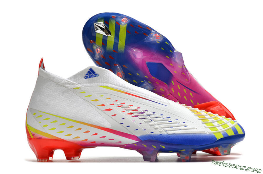 Adidas Predator FIFA World Cup Qatar 2022 Edge+ FG High-Tops Soccer Cleats - White/Red/Blue 0