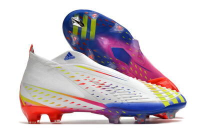Adidas Predator FIFA World Cup Qatar 2022 Edge+ FG High-Tops Soccer Cleats - White/Red/Blue