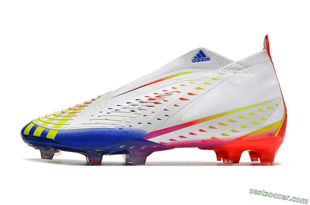 Adidas Predator FIFA World Cup Qatar 2022 Edge+ FG High-Tops Soccer Cleats - White/Red/Blue 2