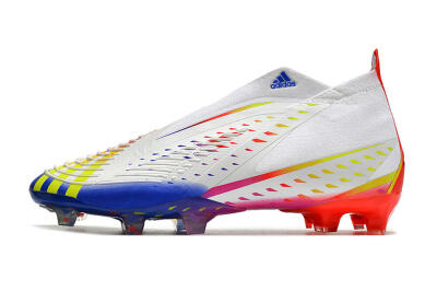 Adidas Predator FIFA World Cup Qatar 2022 Edge+ FG High-Tops Soccer Cleats - White/Red/Blue