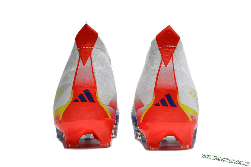 Adidas Predator FIFA World Cup Qatar 2022 Edge+ FG High-Tops Soccer Cleats - White/Red/Blue 5