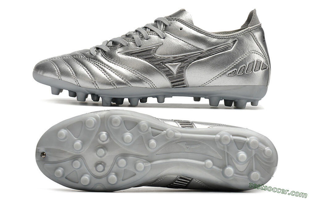 Mizuno Morelia Neo AG Low-Tops Soccer Cleats - Silver 1