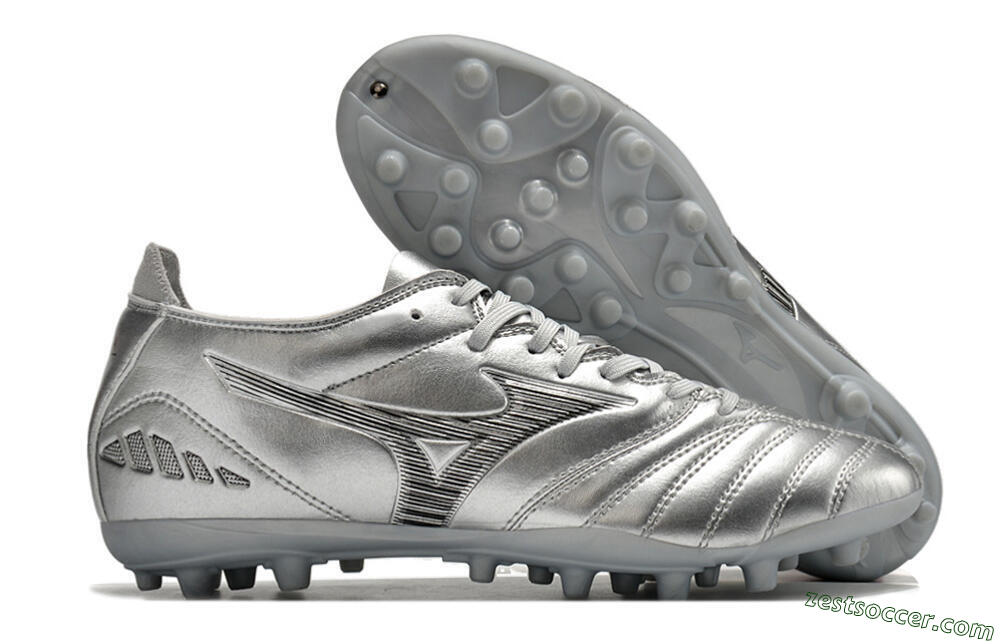 Mizuno Morelia Neo AG Low-Tops Soccer Cleats - Silver 0
