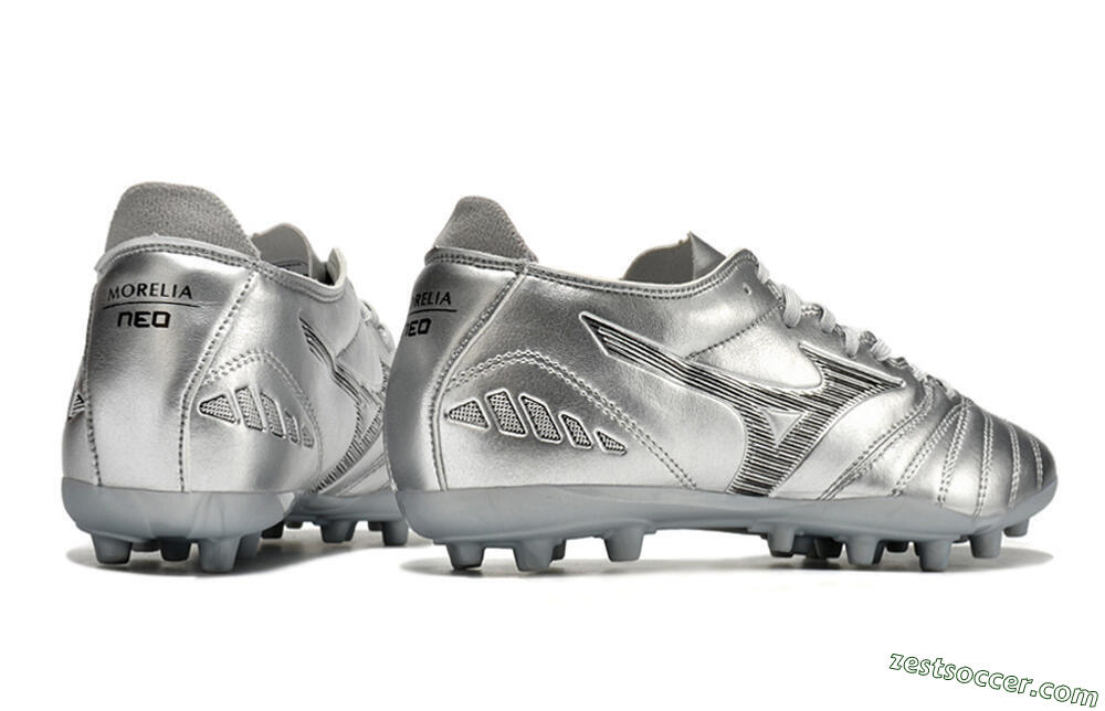 Mizuno Morelia Neo AG Low-Tops Soccer Cleats - Silver 6