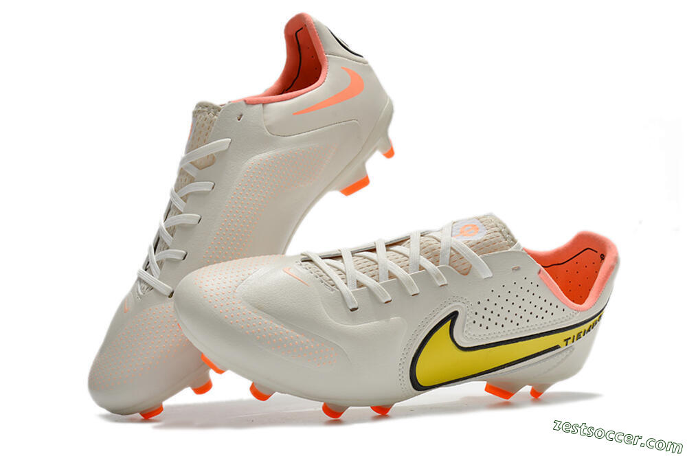 Nike Tiempo Legend 9 Elite FG Low-Tops Soccer Cleats - White/Yellow 6