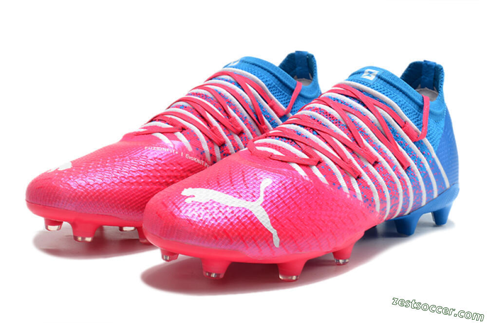 Puma Future Z 1.3 FG Low-Tops Soccer Cleats - Pink/Blue/White 5