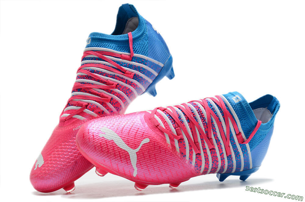 Puma Future Z 1.3 FG Low-Tops Soccer Cleats - Pink/Blue/White 6