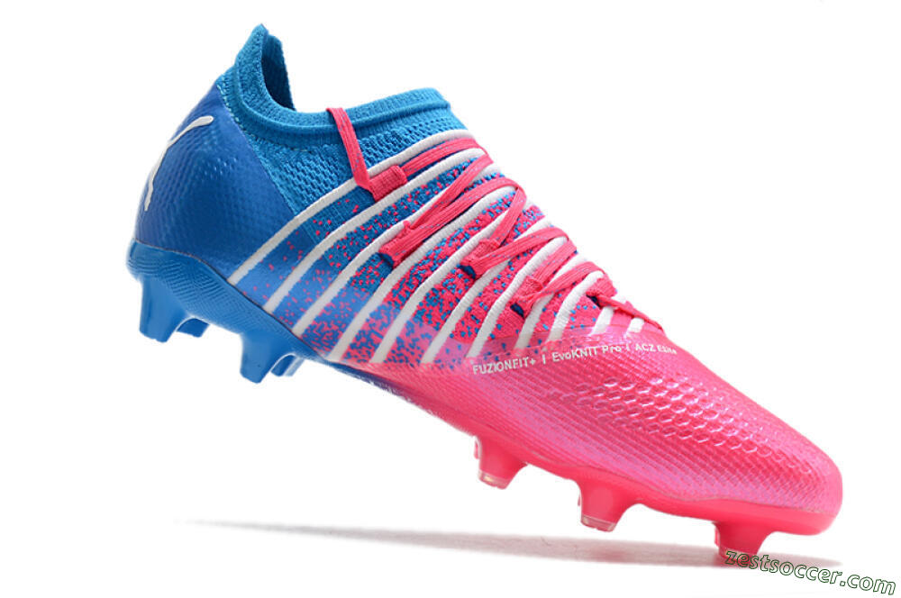 Puma Future Z 1.3 FG Low-Tops Soccer Cleats - Pink/Blue/White 7