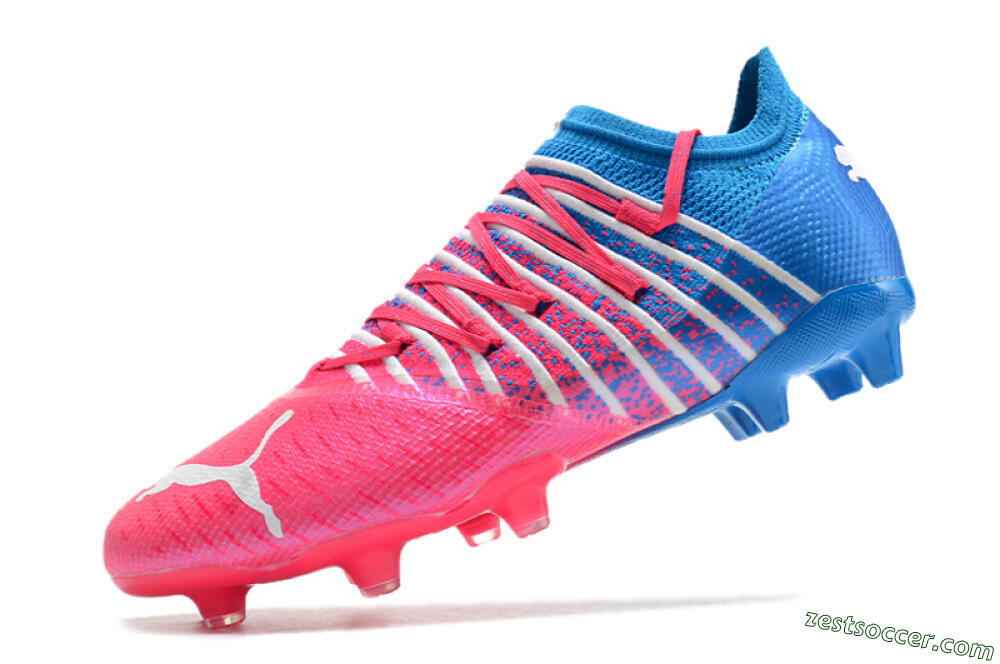 Puma Future Z 1.3 FG Low-Tops Soccer Cleats - Pink/Blue/White 8