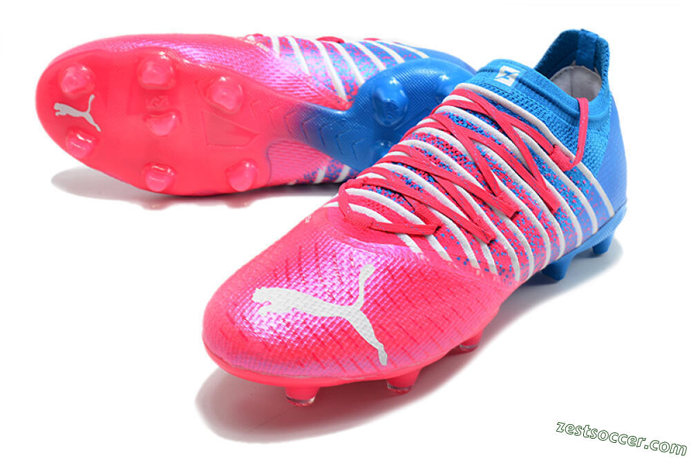 Puma Future Z 1.3 FG Low-Tops Soccer Cleats - Pink/Blue/White 3