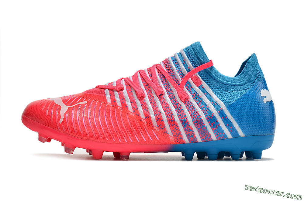 Puma Future Z 1.3 Instinct MG Low-Tops Soccer Cleats - Pink/Blue/White 2