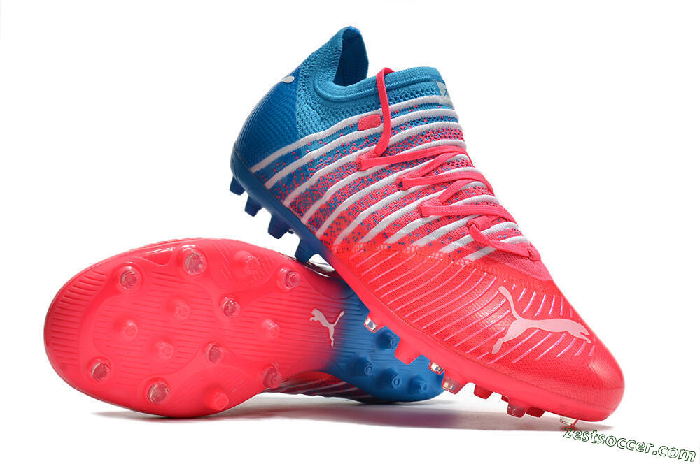 Puma Future Z 1.3 Instinct MG Low-Tops Soccer Cleats - Pink/Blue/White 3