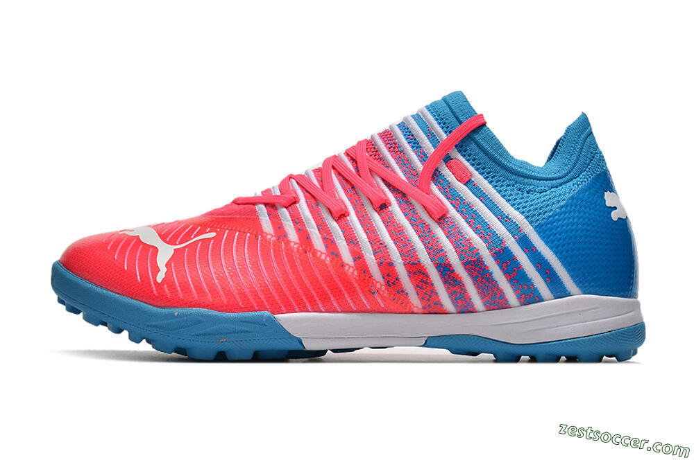 Puma Future Z 1.3 Instinct TF Low-Tops Soccer Shoes - Pink/Blue/White 2